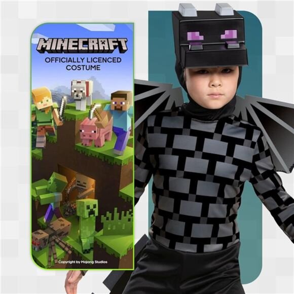 Minecraft Ender Dragon Costume for Kids, Video Game Inspired Character Outfit - Picture 2 of 6